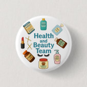 Gezondheids- en schoonheidsteam ronde button 3,2 cm (Voorkant)