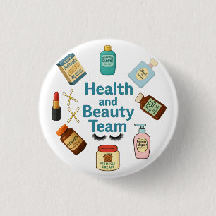 Gezondheids- en schoonheidsteam ronde button 3,2 cm