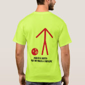 Gezondheids- en veiligheidsbericht op een t-shirt (Achterkant)