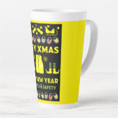 Gezondheids- en veiligheidsuitzendingen latte mok (Rechterhoek)