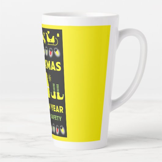 Gezondheids- en veiligheidsuitzendingen latte mok (Rechts)