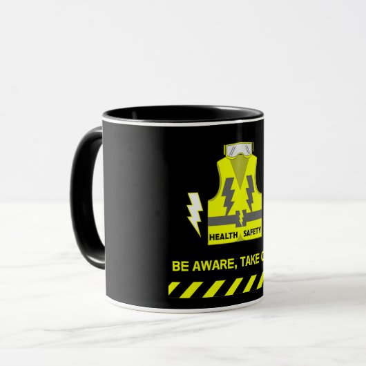 Gezondheids- en veiligheidsvoorschriften voor werk mok (Voorkant links)