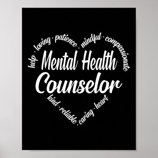 Gezondheidsadviseur Hart Woord Cloud Poster (Voorkant)
