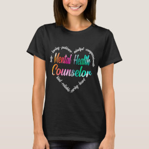 Gezondheidsadviseur Hart Woordwolk Waterverf Regen T-shirt