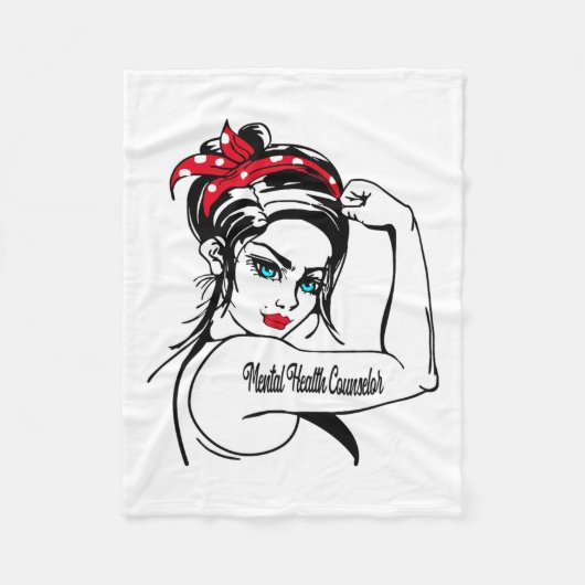 Gezondheidsadviseur Rosie de Riveter omhoog Fleece Deken (Voorkant)
