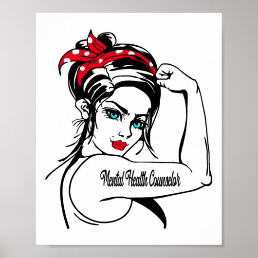 Gezondheidsadviseur Rosie de Riveter omhoog Poster (Voorkant)