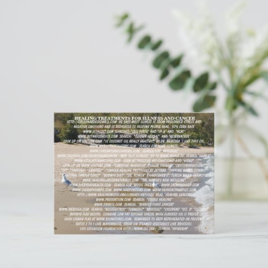 GEZONDHEIDSBEHANDELING VOOR ZIEKTE EN KANKER BRIEFKAART (Staand voorkant)