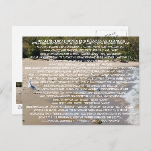 GEZONDHEIDSBEHANDELING VOOR ZIEKTE EN KANKER BRIEFKAART (Voorkant / Achterkant)