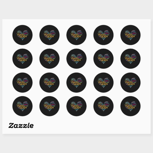 Gezondheidsbewustzijn Depressie 1 Ronde Sticker (Vel)