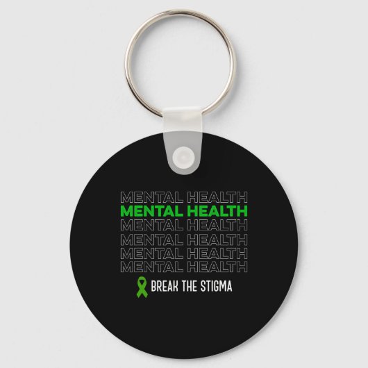 Gezondheidsbewustzijn doorbreek het stigma-lint sleutelhanger (Voorkant)