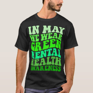 Gezondheidsbewustzijn in mei dragen we groene ment t-shirt