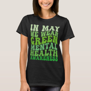 Gezondheidsbewustzijn in mei dragen we groene ment t-shirt