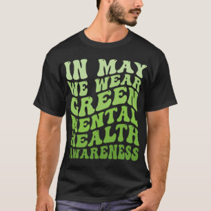 Gezondheidsbewustzijn in mei dragen we groene ment t-shirt