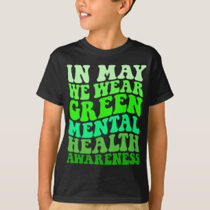 Gezondheidsbewustzijn in mei dragen we groene ment t-shirt