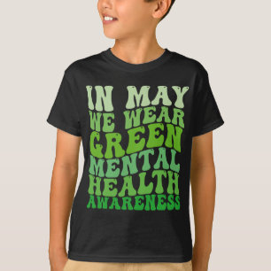 Gezondheidsbewustzijn in mei dragen we groene ment t-shirt