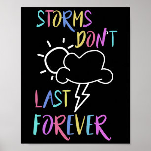 Gezondheidsbewustzijn Rainbow Quote Stormen gaan n Poster