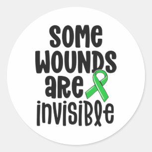 Gezondheidsbewustzijn Sommige wonden zijn onzichtb Ronde Sticker