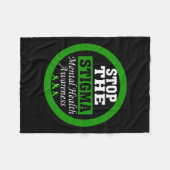 Gezondheidsbewustzijn Stop het stigma groene lint Fleece Deken (Voorkant (Horizontaal))