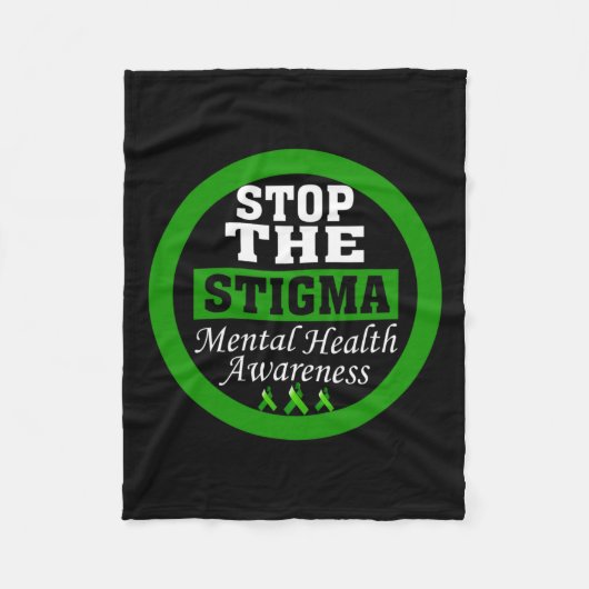 Gezondheidsbewustzijn Stop het stigma groene lint Fleece Deken (Voorkant)