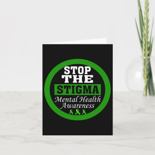 Gezondheidsbewustzijn Stop het stigma groene lint Kaart (Voorkant)