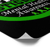 Gezondheidsbewustzijn Stop het stigma groene lint Poster (Hoek)