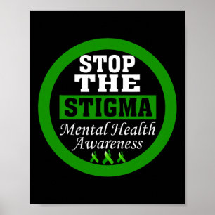 Gezondheidsbewustzijn Stop het stigma groene lint Poster