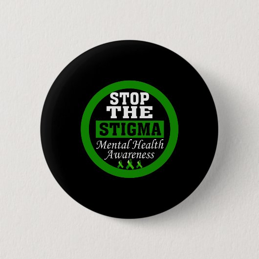 Gezondheidsbewustzijn Stop het stigma groene lint Ronde Button 5,7 Cm (Voorkant)