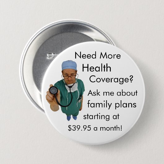 Gezondheidsdekking Ronde Button 7,6 Cm (Voorkant /achterkant)