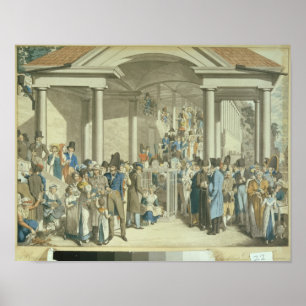 Gezondheidsgemeenschap in de fontein Karlsbader Poster