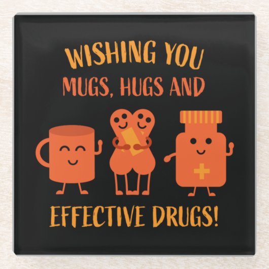 Gezondheidsherstel wordt snel beter glazen onderzetter (Voorkant)