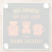 Gezondheidsherstel wordt snel beter glazen onderzetter (Achterkant)