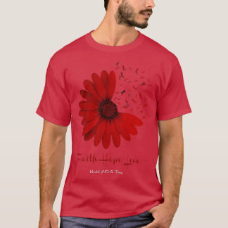 Gezondheidshoop Wereld AIDS Dag Bewustheid Daisy F T-shirt