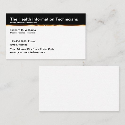 Gezondheidsinformatietechnicus Visitekaartje (Voorkant / Achterkant)