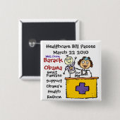 GEZONDHEIDSPASSEN VIERKANTE BUTTON 5,1 CM (Voorkant /achterkant)