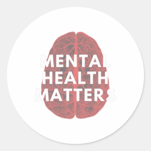 Gezondheidsproblemen Bewustzijn Menselijke Hersene Ronde Sticker (Voorkant)