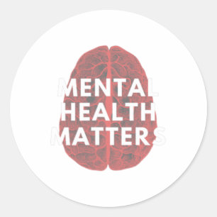 Gezondheidsproblemen Bewustzijn Menselijke Hersene Ronde Sticker