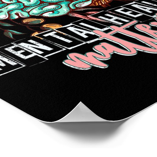 Gezondheidsproblemen Bloem Geest Hersenen Zelfzorg Poster (Hoek)