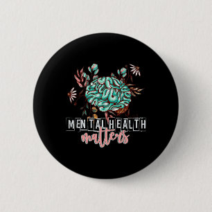 Gezondheidsproblemen Bloem Geest Hersenen Zelfzorg Ronde Button 5,7 Cm