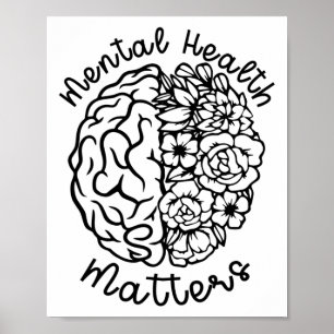 Gezondheidsproblemen Bloemen Menselijke Hersenziek Poster