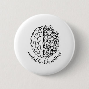 Gezondheidsproblemen Bloemen Menselijke Hersenziek Ronde Button 5,7 Cm