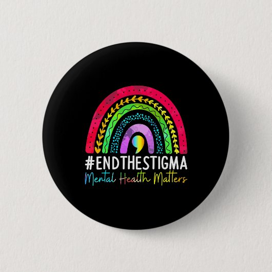 Gezondheidsproblemen Einde van het Stigma Rainbow  Ronde Button 5,7 Cm (Voorkant)