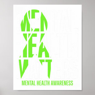 Gezondheidsproblemen Groen Lintje Mentale Gezondhe Poster