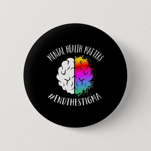 Gezondheidsproblemen Happy End Stigma Awareness Gr Ronde Button 5,7 Cm (Voorkant)