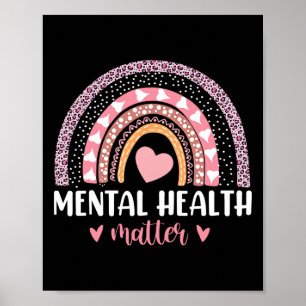 Gezondheidsproblemen Leopard Heart Pink Rainbow Aw Poster