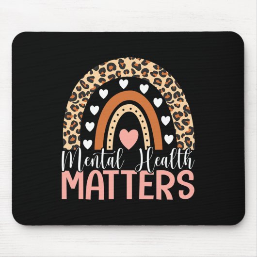 Gezondheidsproblemen Leopard Print Boho Rainbow Aw Muismat (Voorkant)