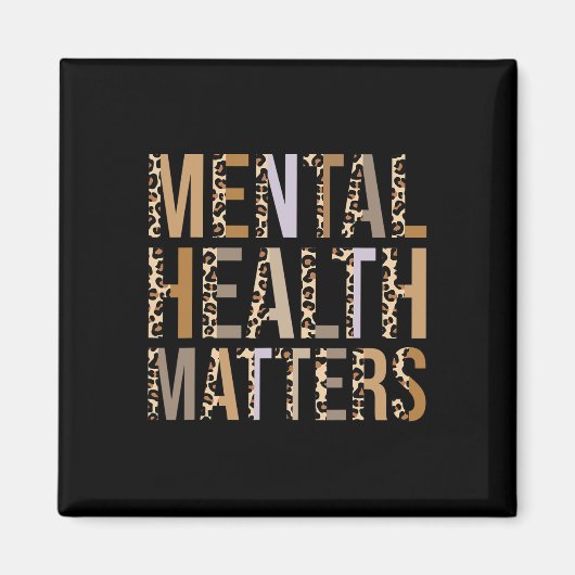 Gezondheidsproblemen Leopard Print Mental Awarenes Magneet (Voorkant)