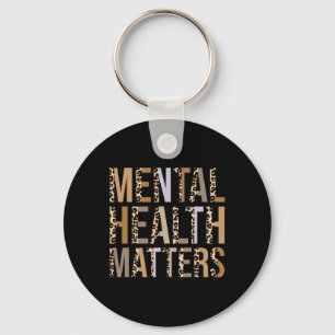 Gezondheidsproblemen Leopard Print Mental Awarenes Sleutelhanger