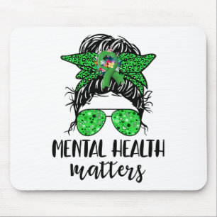 Gezondheidsproblemen Messy Bun Gift Mental Health  Muismat