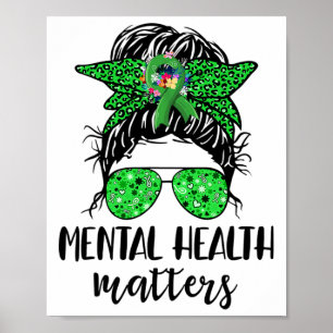 Gezondheidsproblemen Messy Bun Gift Mental Health  Poster