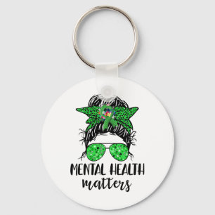 Gezondheidsproblemen Messy Bun Gift Mental Health Sleutelhanger